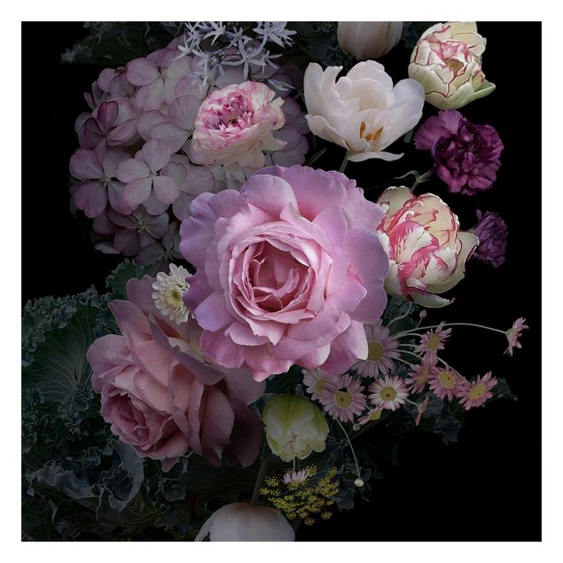 Papier peint rose Bouquet de Roses Magnifiques
