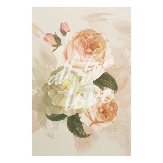 Tableau style vintage Roses - Tout pour l'amour
