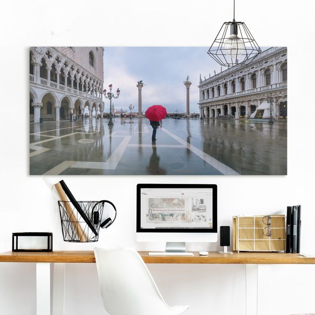 Tableaux Italie Parapluie Rouge à Venise