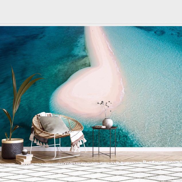 papier peint panoramique plage Banc de sable dans l'océan