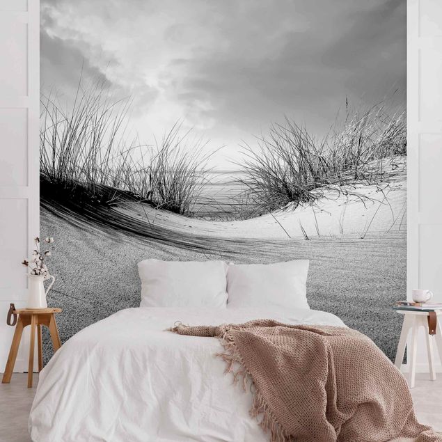 Papier peint moderne Dune de sable noir et blanc