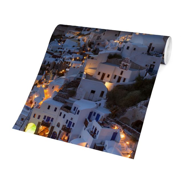 tapisserie panoramique Santorini At Night