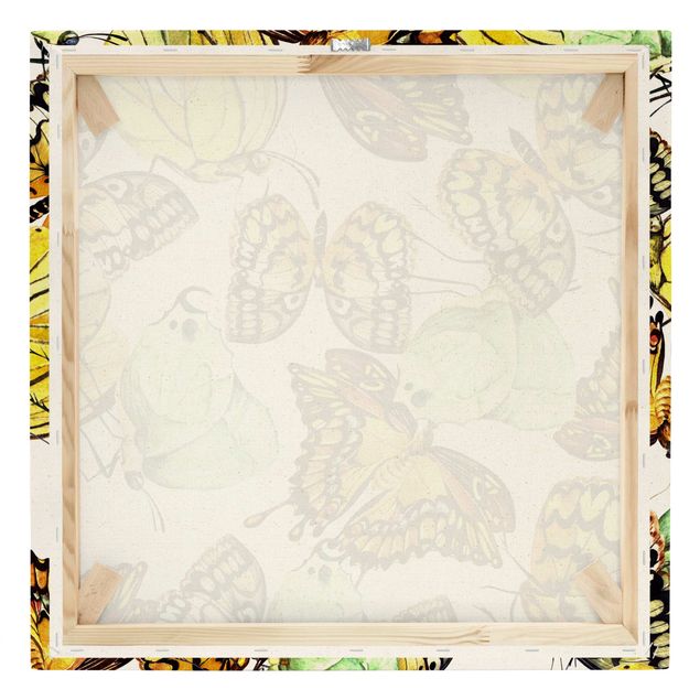 Impressions sur toile Essaim de papillons jaunes