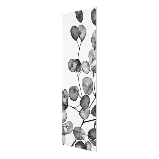 Tableaux muraux Rameau d'Eucalyptus Noir et Blanc Aquarelle