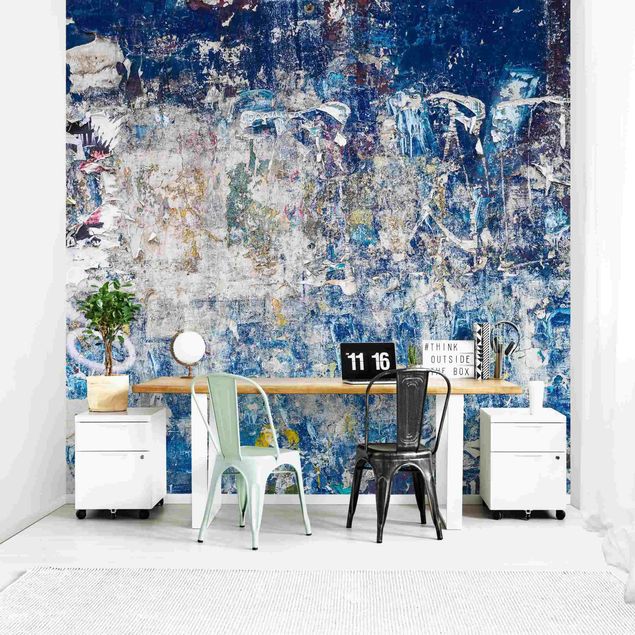 Papiers peints modernes Shabby Wall In Blue