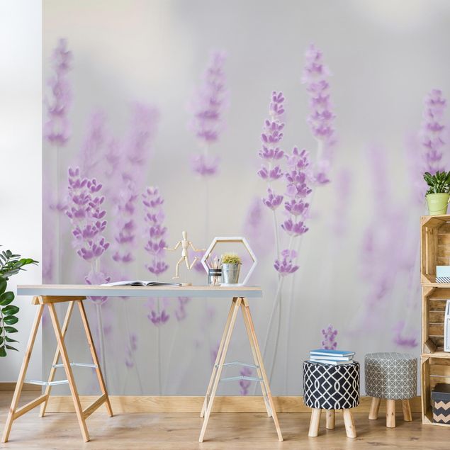Papier peint floral Summer In A Field Of Lavender