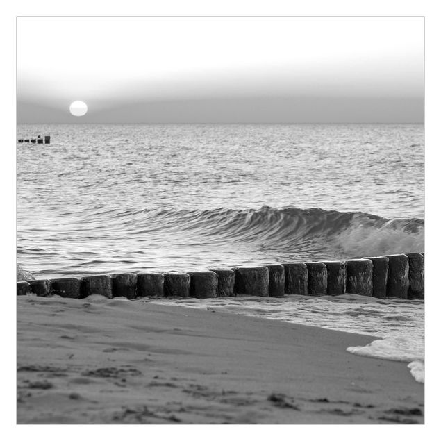 Tableaux de Uwe Merkel Sunset At The Beach Black And White