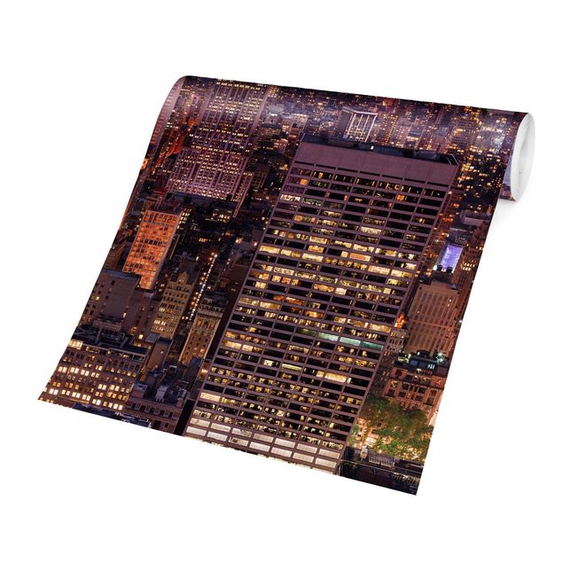 Papier peint architecture  Coucher de soleil Manhattan New York City