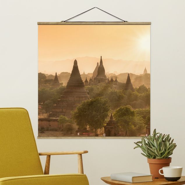 Déco mur cuisine Coucher de soleil sur Bagan