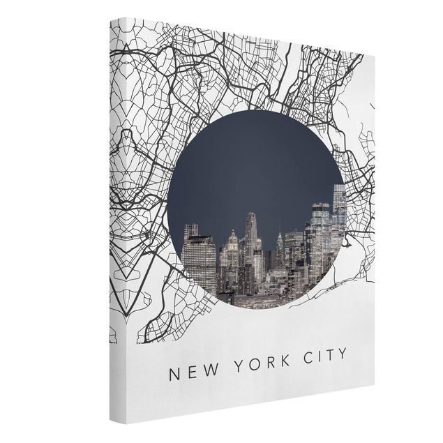 Tableau moderne Carte Collage New York City