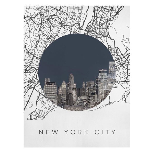 Tableau citations Carte Collage New York City