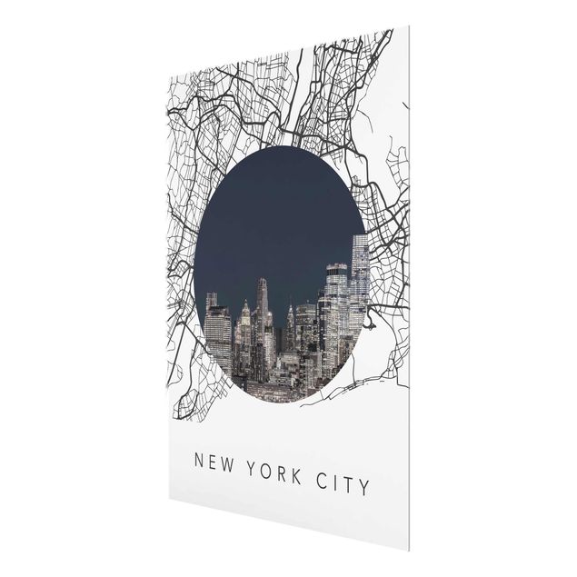 Tableau de ville Carte Collage New York City