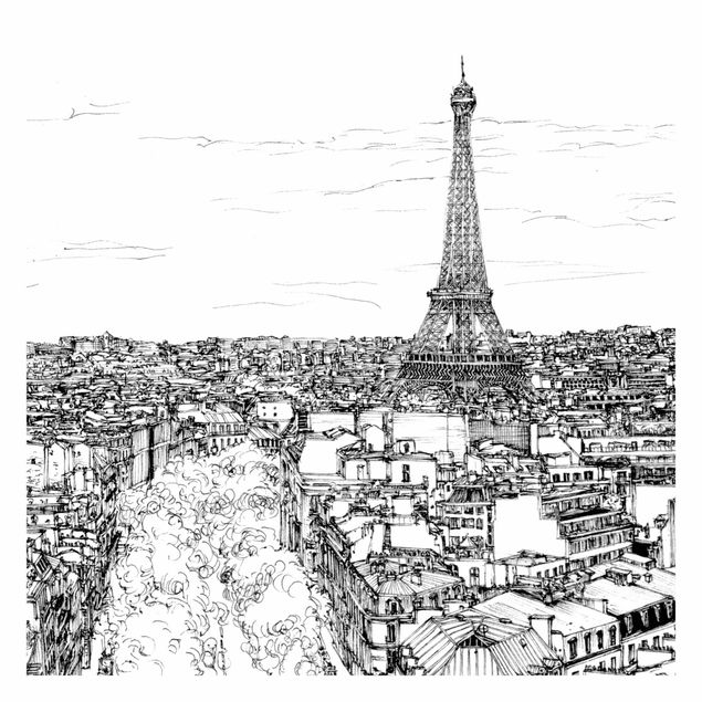 tapisserie panoramique Étude de la ville - Paris