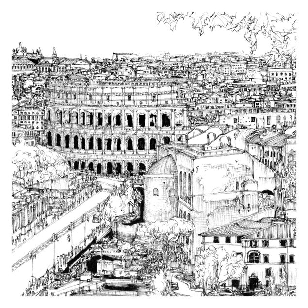 tapisserie panoramique Étude de la ville - Rome
