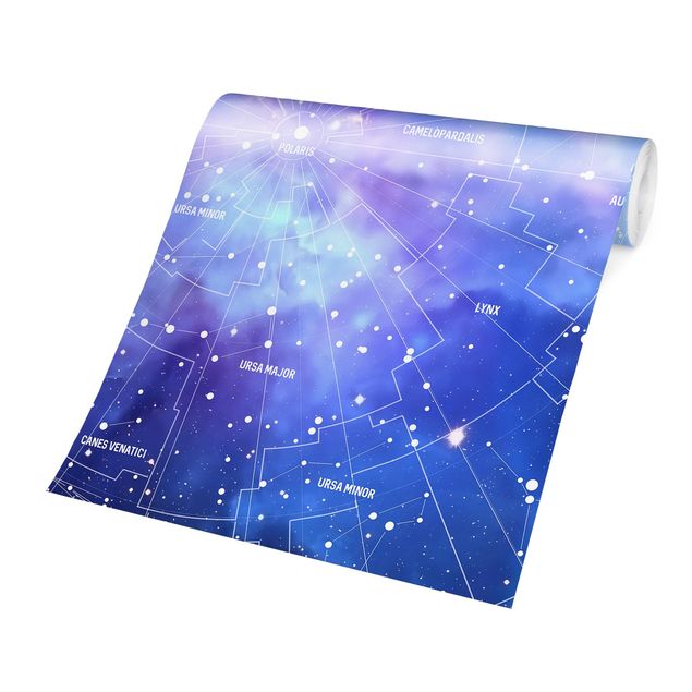 Papier peint panoramique carte du monde Carte des Constellations Stelar