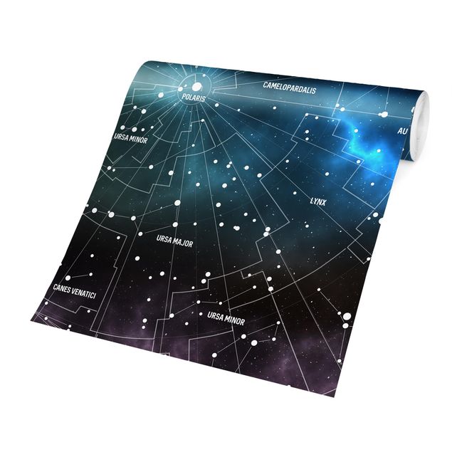 Papier peint paysage Carte des Constellations Stellaires Nébuleuse Galactique