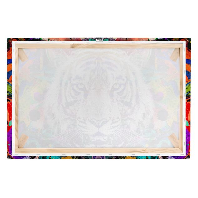 Tableau multicolor Street Art Tiger