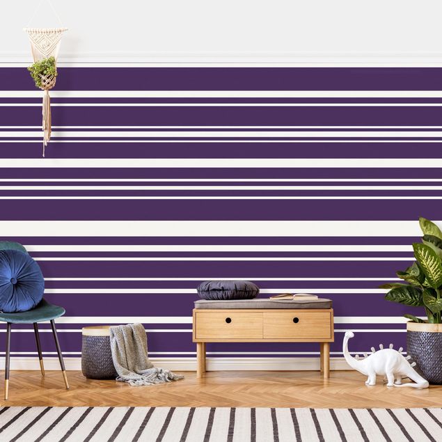 papier peint graphique Stripes On Purple Backdrop