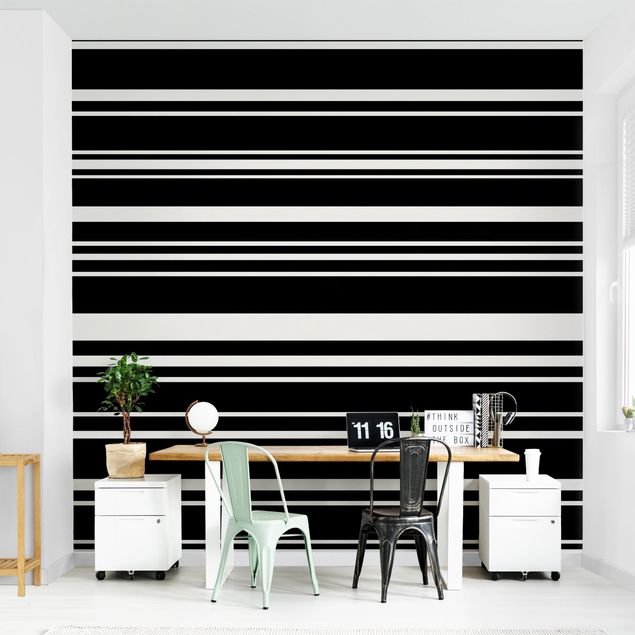 Papiers peints rayures Stripes On Black Backdrop