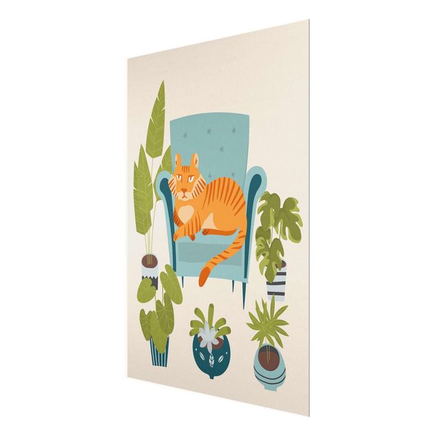 Tableau verre animaux Illustration de mini tigre domestique