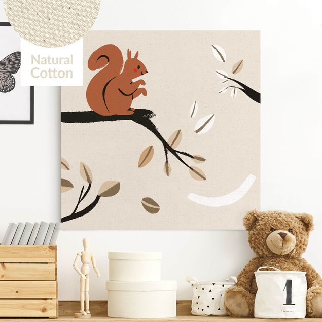 Décoration chambre bébé Illustration d'un animal mignon - Écureuil
