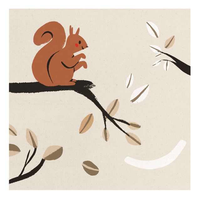 Tableau marron Illustration d'un animal mignon - Écureuil