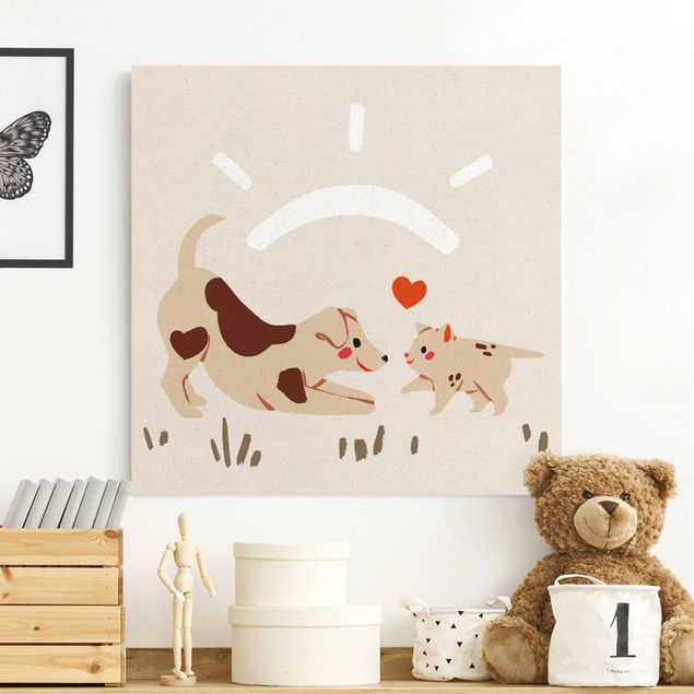 Tableaux chats Illustration d'un animal mignon - Chat et chien