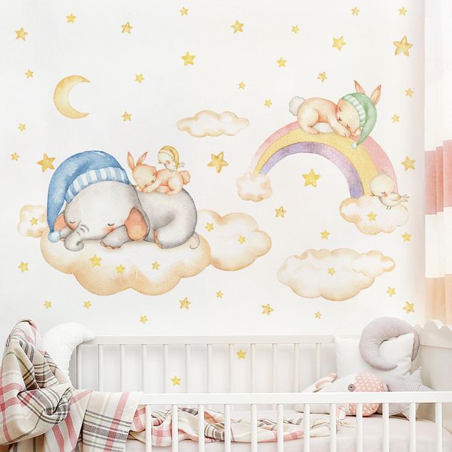 Sticker mural - Sweet Dreams Clouds Stars Set