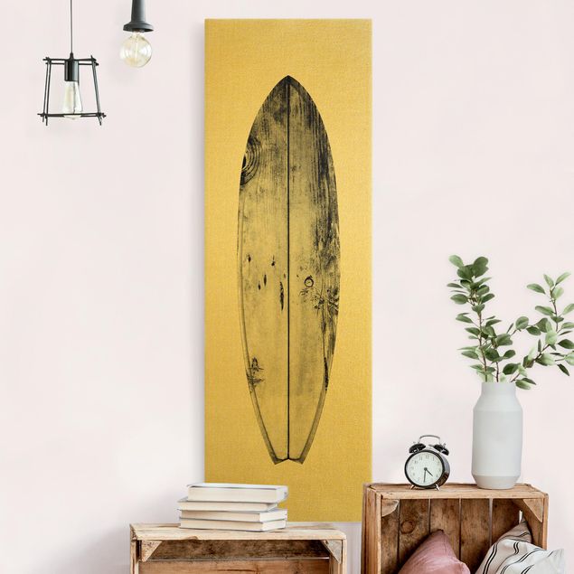 Tableaux noir et blanc Planche de surf