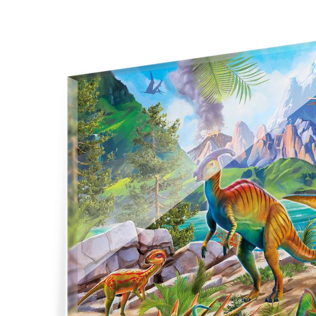 Tableaux muraux T-Rex et Parasaurolophus