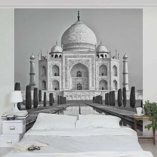Papier peint ville Taj Mahal avec jardin