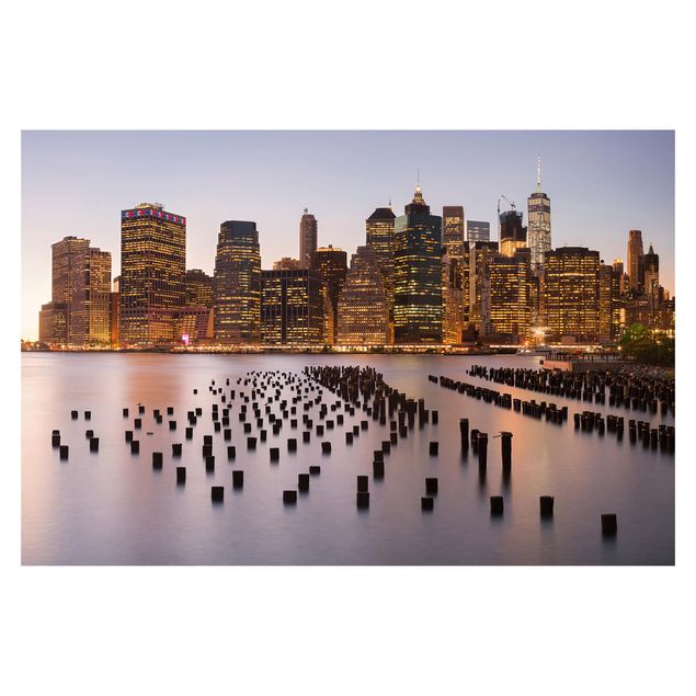 tapisserie panoramique Vue silhouette urbaine de Manhattan
