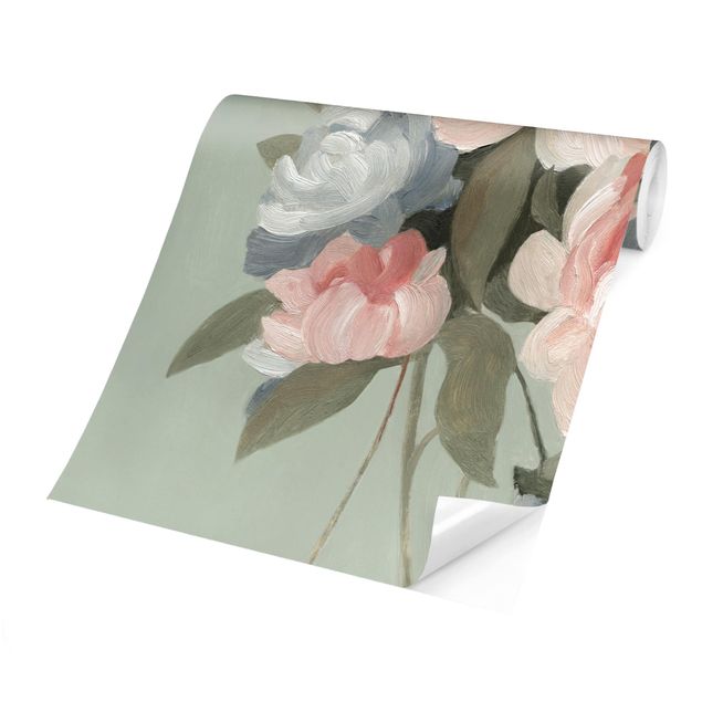 Papier peint rose Bouquet au pastel I