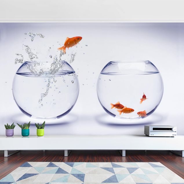 Papier peint moderne Flying Goldfish