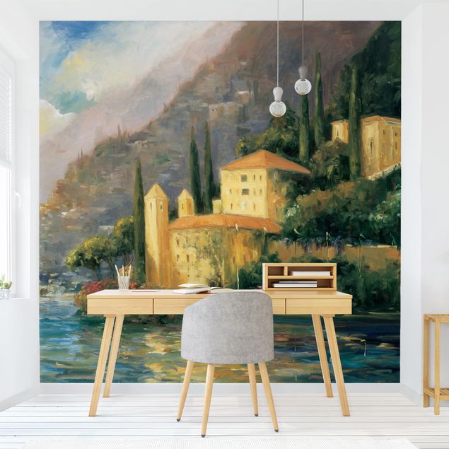 Papier peint panoramique ville Campagne italienne - Maison de campagne