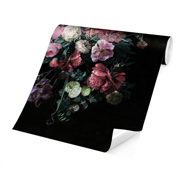 Papiers peints noirs Jan Davidsz De Heem - Bouquet de fleurs sombres