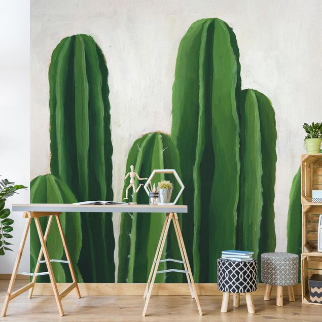 Papier peint moderne Plantes préférées - Cactus