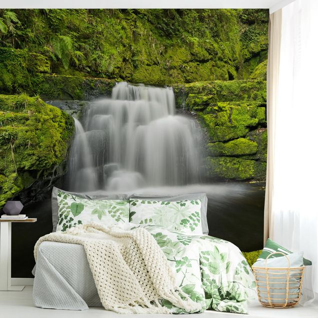 Papier peint cascade Cascades de Lower Mclean Falls en Nouvelle-Zélande