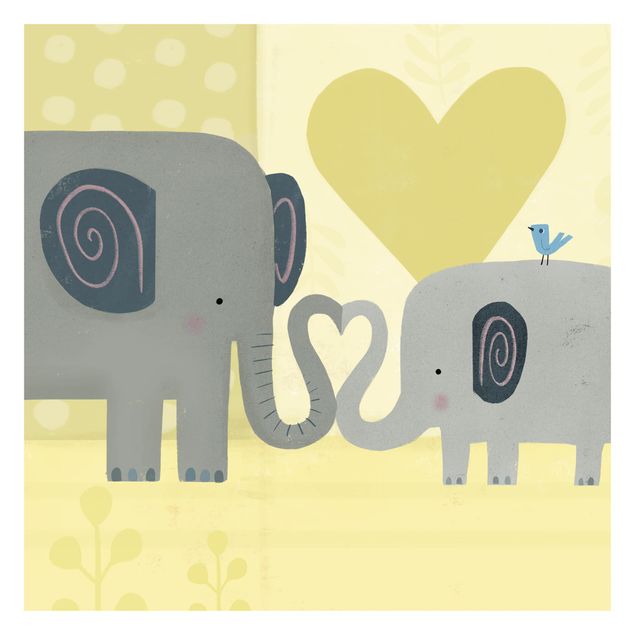 tapisserie panoramique Maman et moi - Éléphants