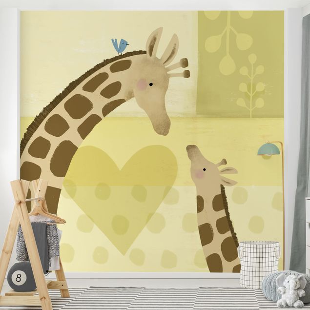 Papier peint animaux forêt Maman et moi - Girafes