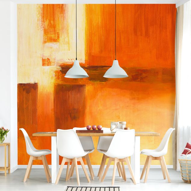 Déco mur cuisine Petra Schüßler - Composition en orange et marron 01