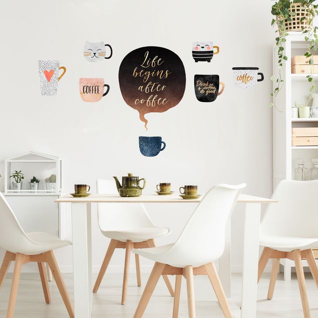 Sticker mural - Cups with gold