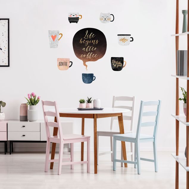 Sticker mural - Cups with gold