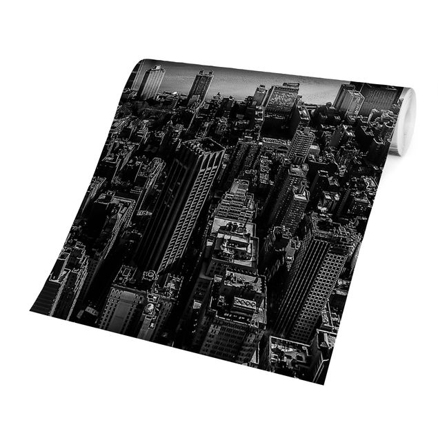 Papier peint noir et blanc Pigeons sur l'Empire State Building