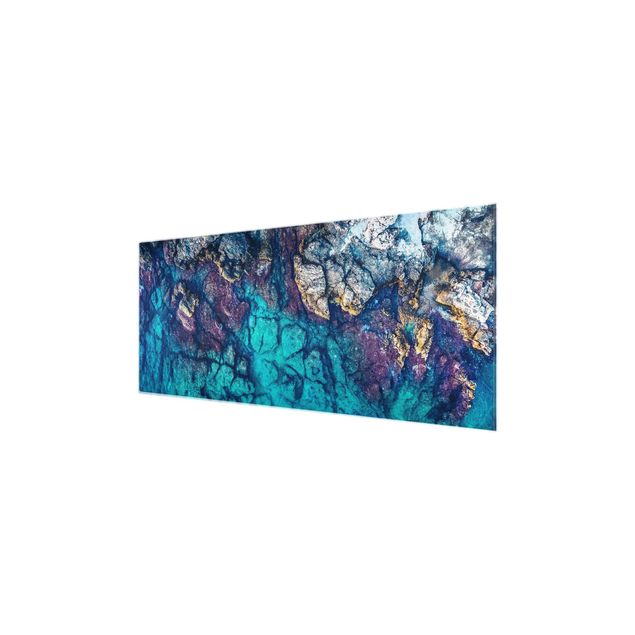 Tableau verre montagne Vue du haut d'une côte rocheuse colorée