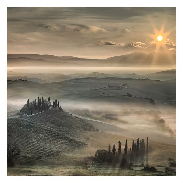 Papier peint panoramique Toscane au matin