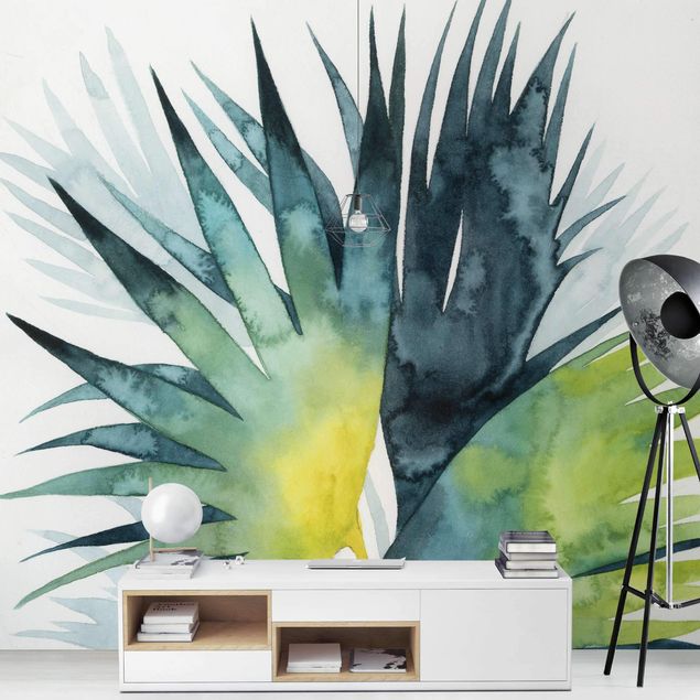 Papier peint vert Tropical Foliage - Fan Palm
