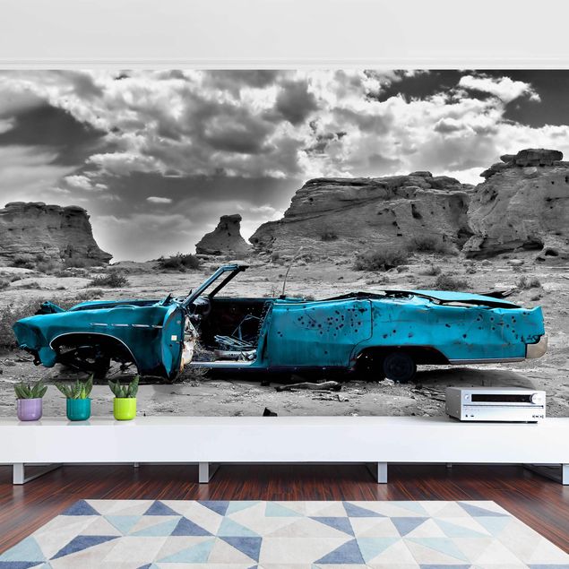 Papier peint paysage Turquoise Cadillac