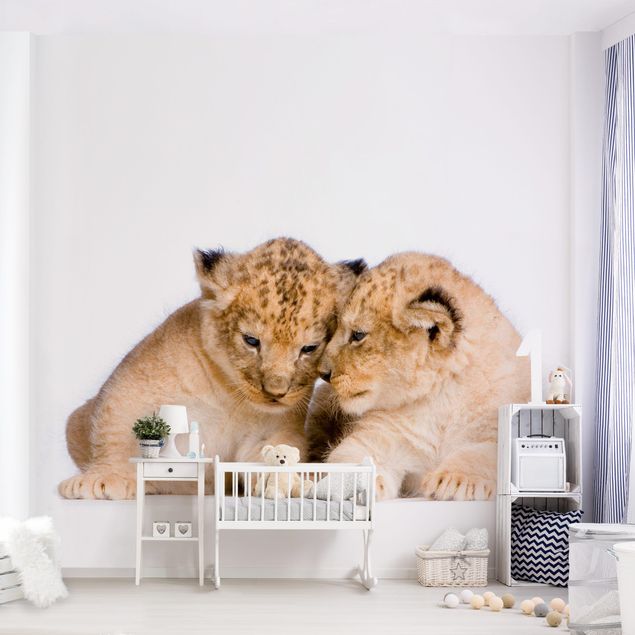 Tapisserie moderne Deux Bébés Lion