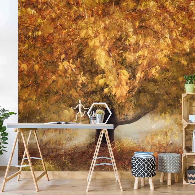 Papier peint panoramique forêt Arbre de rêve en automne